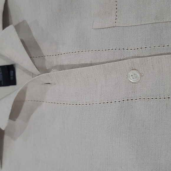 Crazy Horse By Liz Claiborne Linen Blend Button Up Blouse Size S - Picture 4 of 16